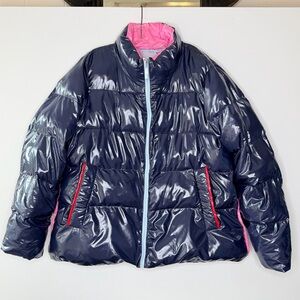 New! ADDISON BAY Rare Preppy Navy Pink Quilted Puffer Jacket Plus Sz XXL 2X $328